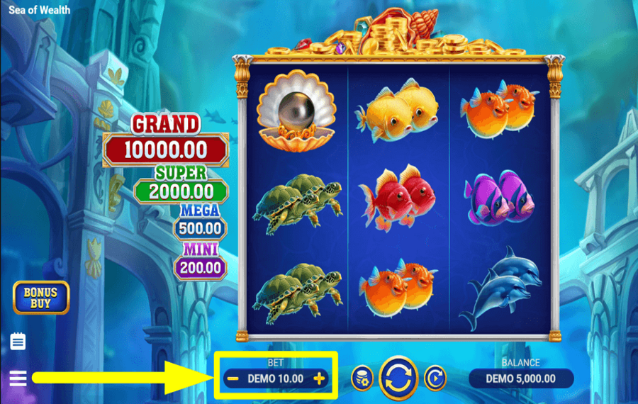 Sea of Wealth УСТАНОВИТЕ ОБЩУЮ СТАВКУ.