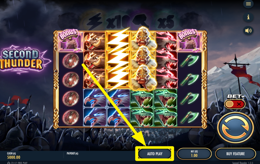 Second Thunder ЗАПУСТИТЬ АВТОМАТИЧЕСКОЕ ВОСПРОИЗВЕДЕНИЕ.