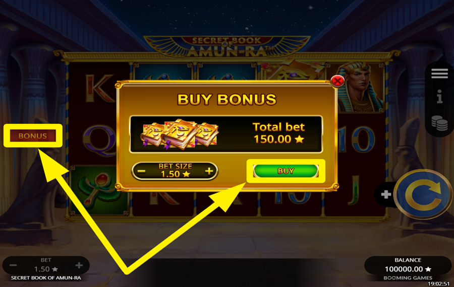 Secret Book of Amun Ra ACCESS THE BONUS FEATURE.