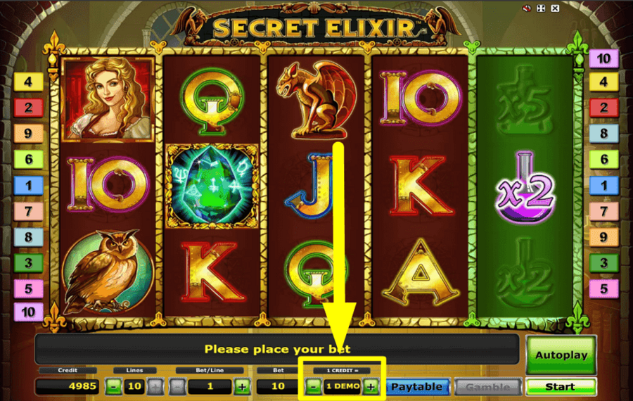 Secret Elixir УСТАНОВИТЕ ЗНАЧЕНИЕ КРЕДИТА.