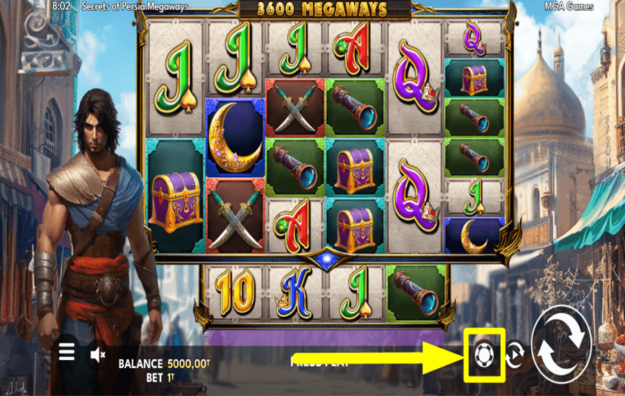 Secrets of Persia MODIFICAR LA APUESTA.