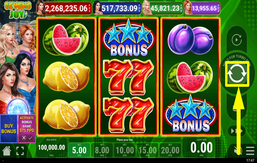 Sevens Joy НАЧНИТЕ ИГРУ.