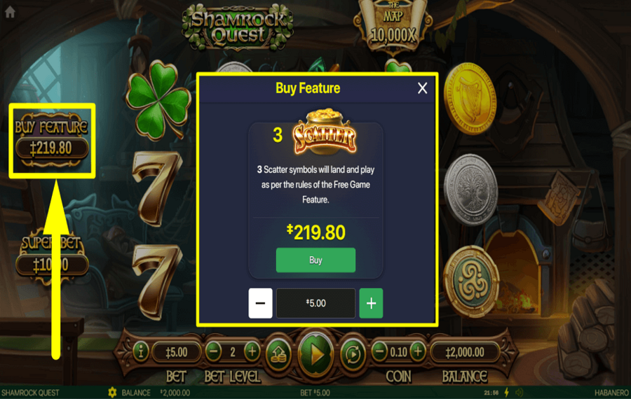 Shamrock Quest KAUFEN SIE BONUSFUNKTIONEN.