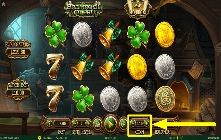 Shamrock Quest KONTROLLIEREN SIE DIE MÜNZEN.