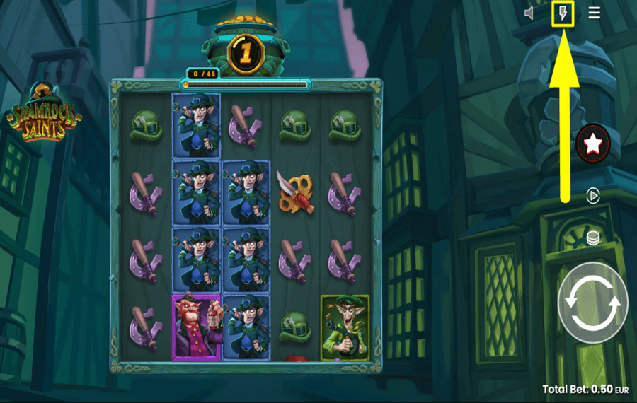 Shamrock Saints ENABLE FAST SPINS.