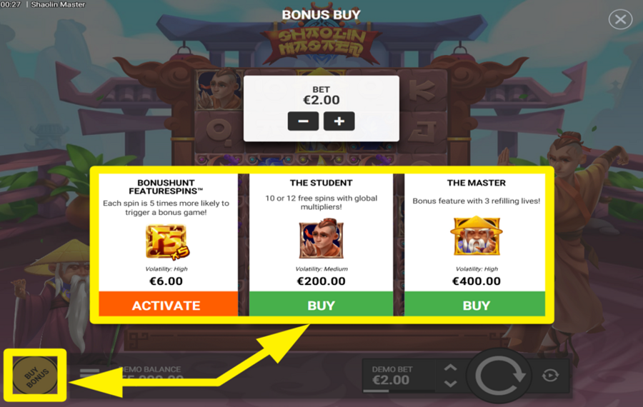 Shaolin Master UNLOCK BONUS FEATURES.