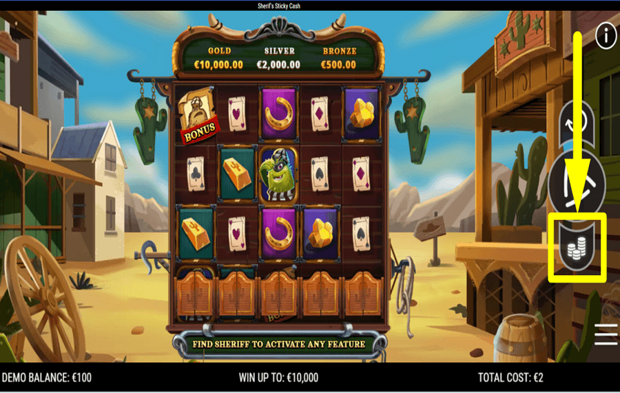 Sheriffs Sticky Cash ИЗМЕНИТЕ СТАВКУ.