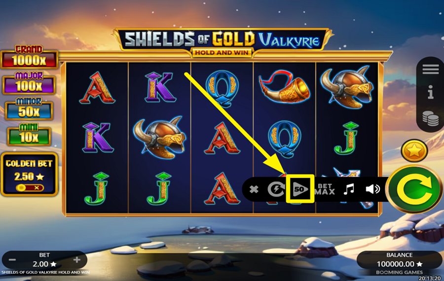 Shields of Gold Valkyrie Hold and Win FAITES TOURNER LES ROULEAUX AUTOMATIQUEMENT.