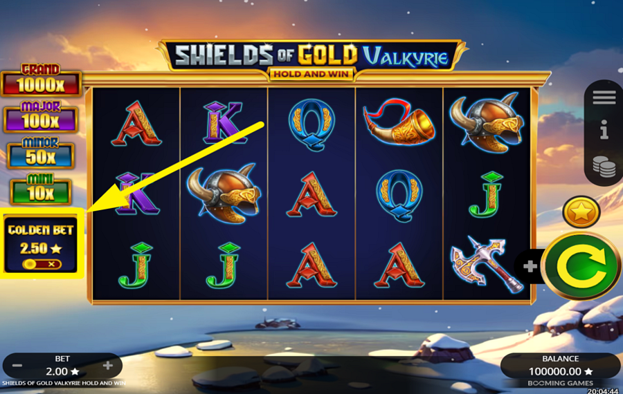 Shields of Gold Valkyrie Hold and Win PROFITEZ DU PARI EN OR.
