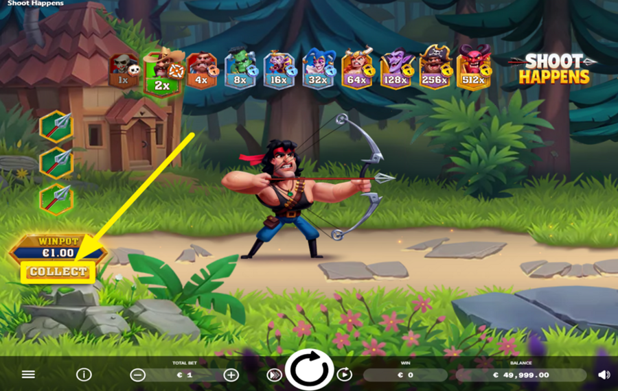 Shoot Happens COLLECT YOUR WINNINGS.