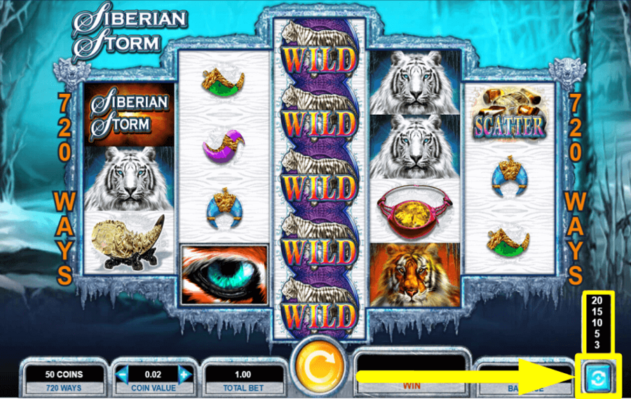 Siberian Storm SCEGLI I GIRI AUTOMATICI.