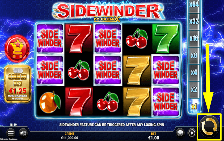 Sidewinder DoubleMax TAP THE PLAY BUTTON.