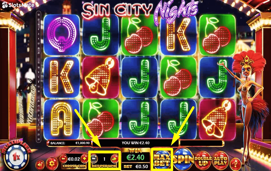 Sin City Nights Scegli l'importo della tua scommessa.