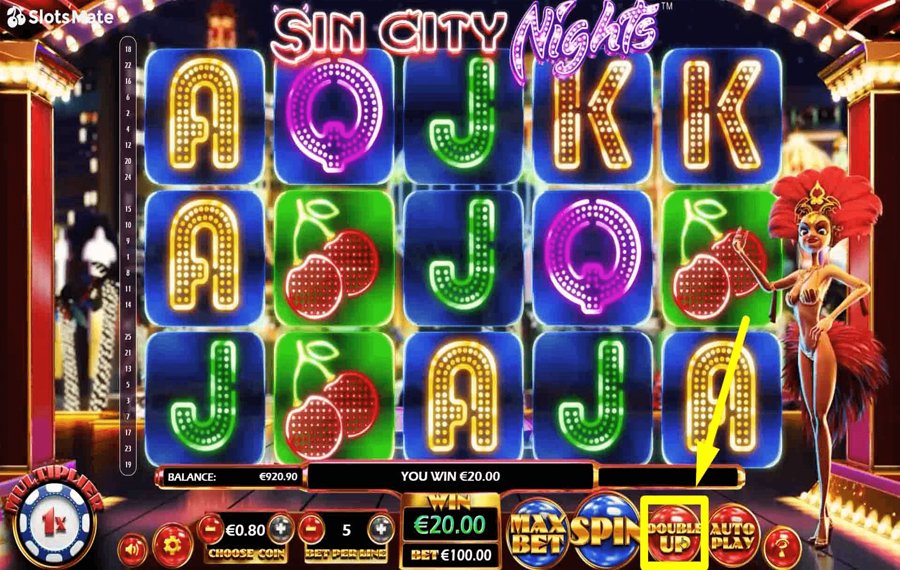 Sin City Nights Utilizzando la funzione opzionale “Gamble”.