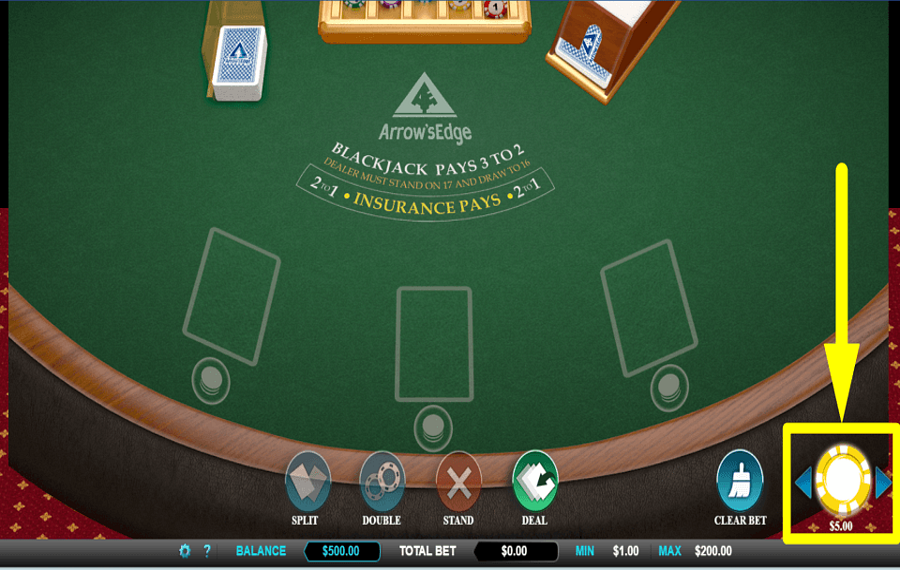 Single Deck Blackjack ОПРЕДЕЛИТЕ СВОЮ СТАВКУ.
