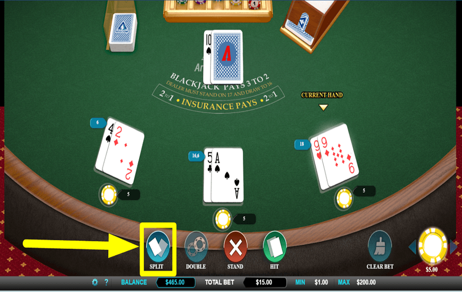 Single Deck Blackjack РАЗДЕЛИТЕ СВОИ КАРТЫ.