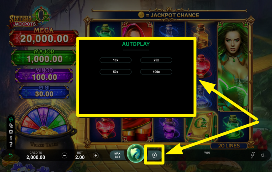 Sisters of Oz Jackpots ENABLE AUTOPLAY.