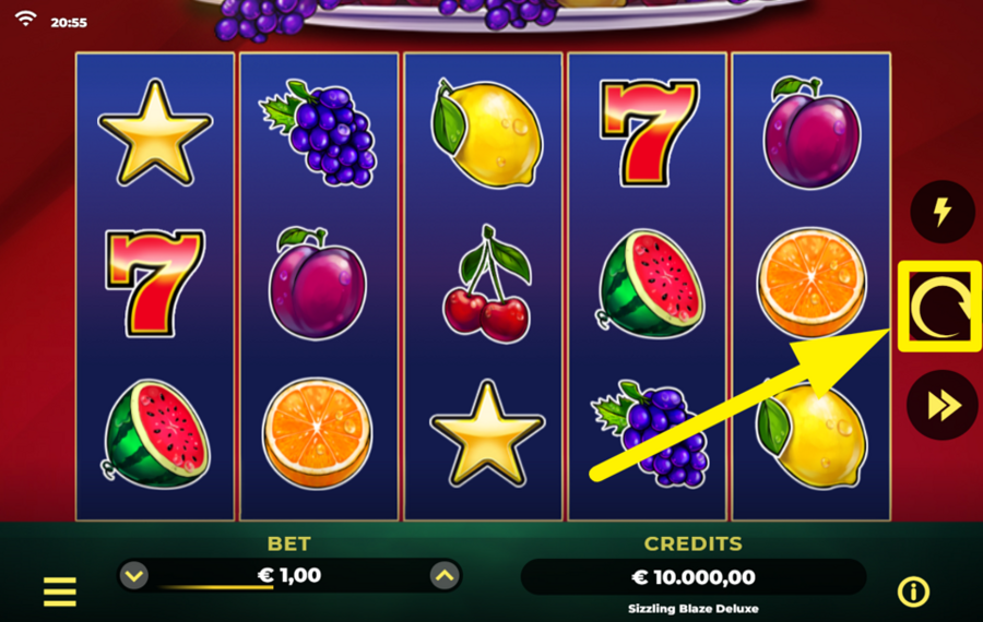 Sizzling Blaze Deluxe SPIN THE REELS.