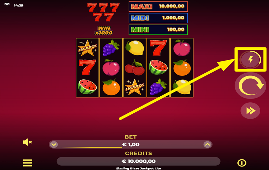 Sizzling Blaze Jackpot Lite AUGMENTEZ LE TEMPO.