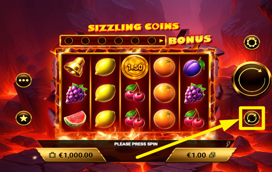 Sizzling Coins ENABLE AUTOMATIC PLAY.