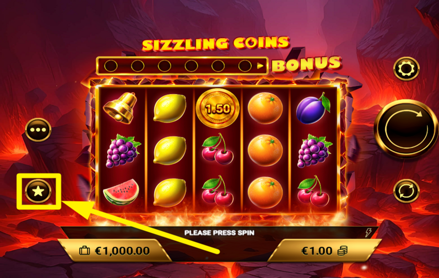 Sizzling Coins BUY THE BONUS GAME.