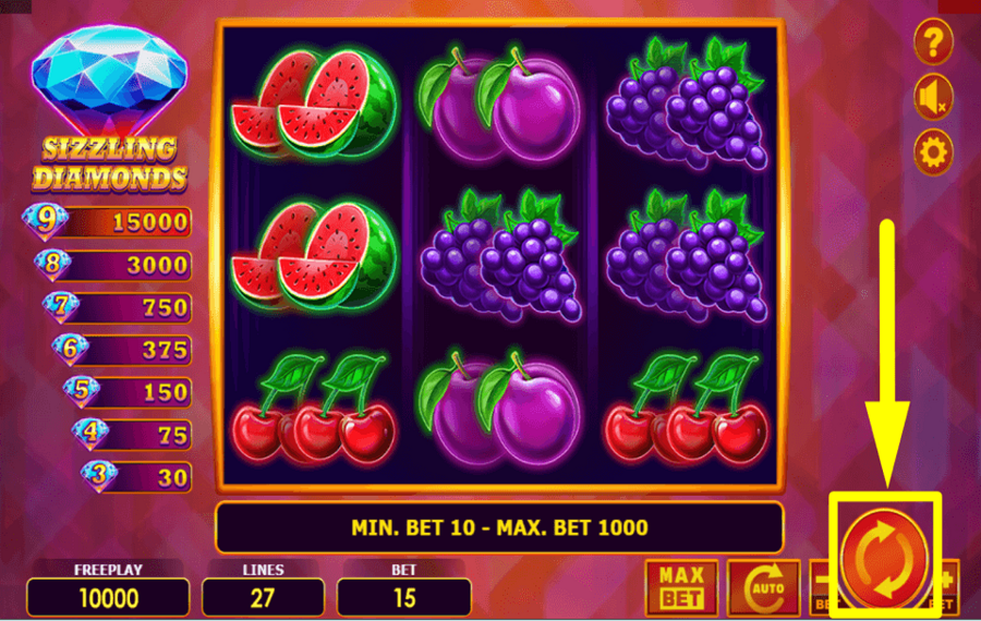 Sizzling Diamonds START GAMBLING.