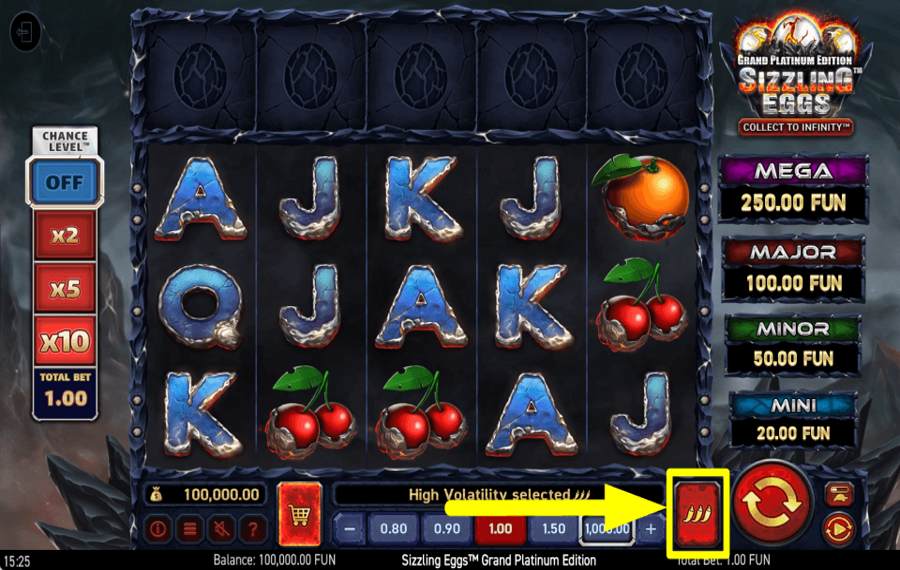 Sizzling Eggs Grand Platinum Edition PLANIFICA LA DIFICULTAD DEL JUEGO.