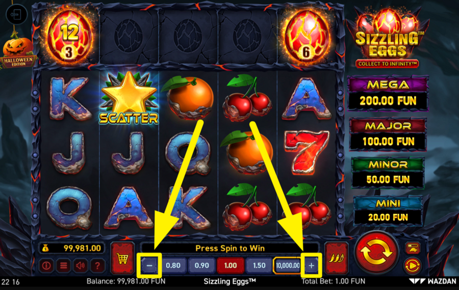 Sizzling Eggs Halloween Edition SPECIFICA LA TUA SCOMMESSA.