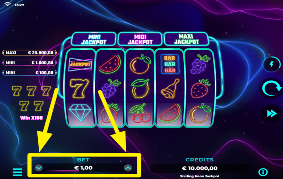 Sizzling Neon Jackpot HAGA SU APUESTA.