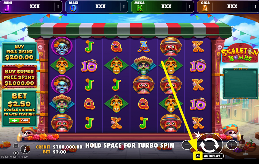 Skeleton Bombs Oranje Jackpot BESCHLEUNIGE DAS SPIEL.