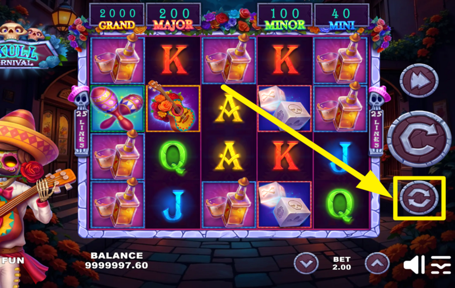 Skull Carnival UTILICE GIROS AUTOMATIZADOS.