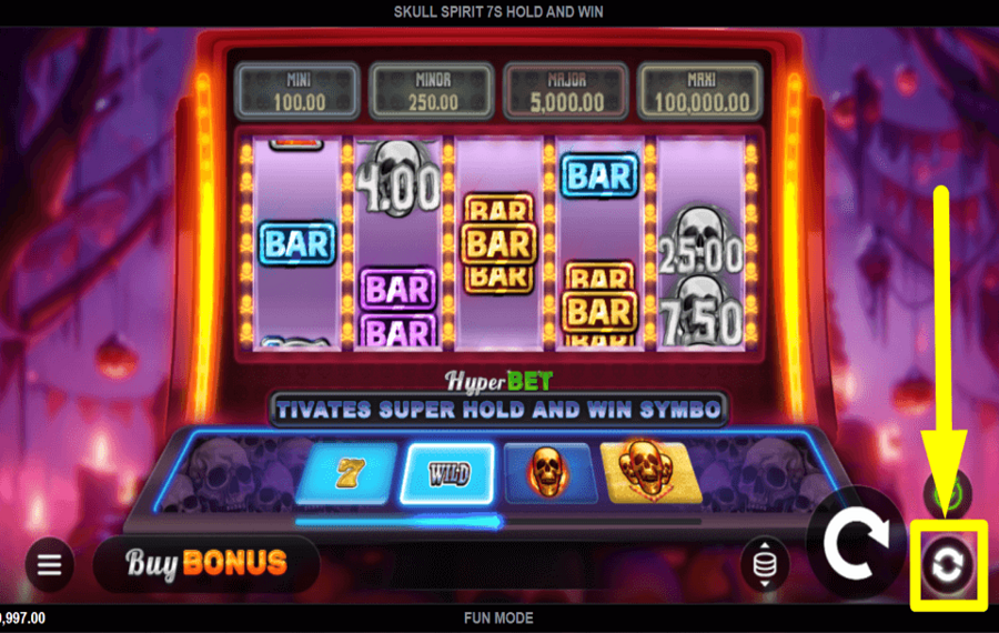 Skull Spirit 7s Hold and Win SPIN AUTOMATICALLY.