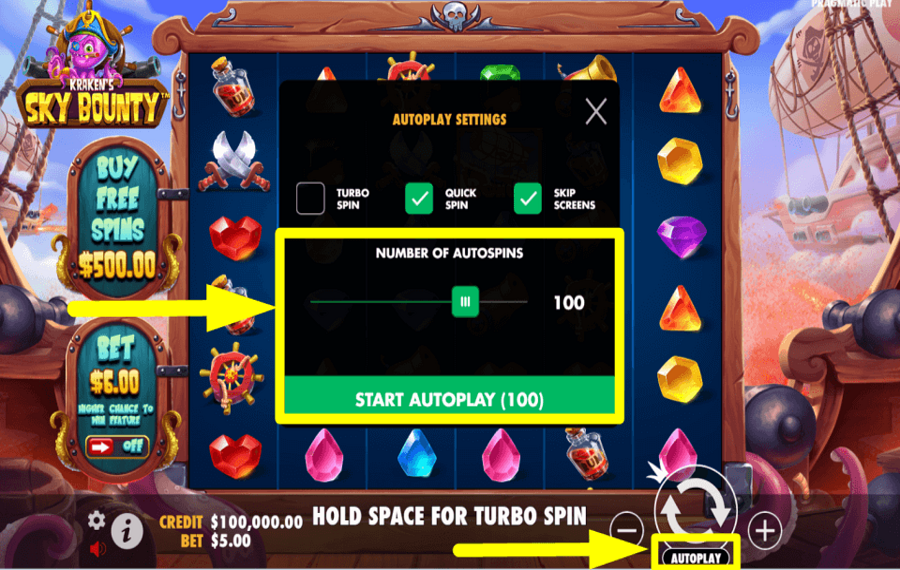 Sky Bounty START AUTOMATIC SPINS.