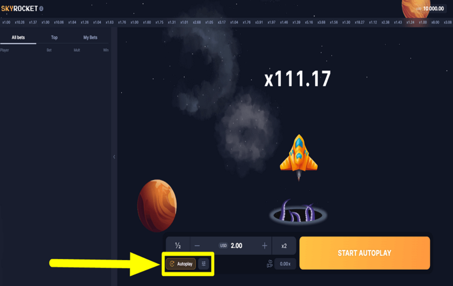 Skyrocket ACTIVER LA LECTURE AUTOMATIQUE.