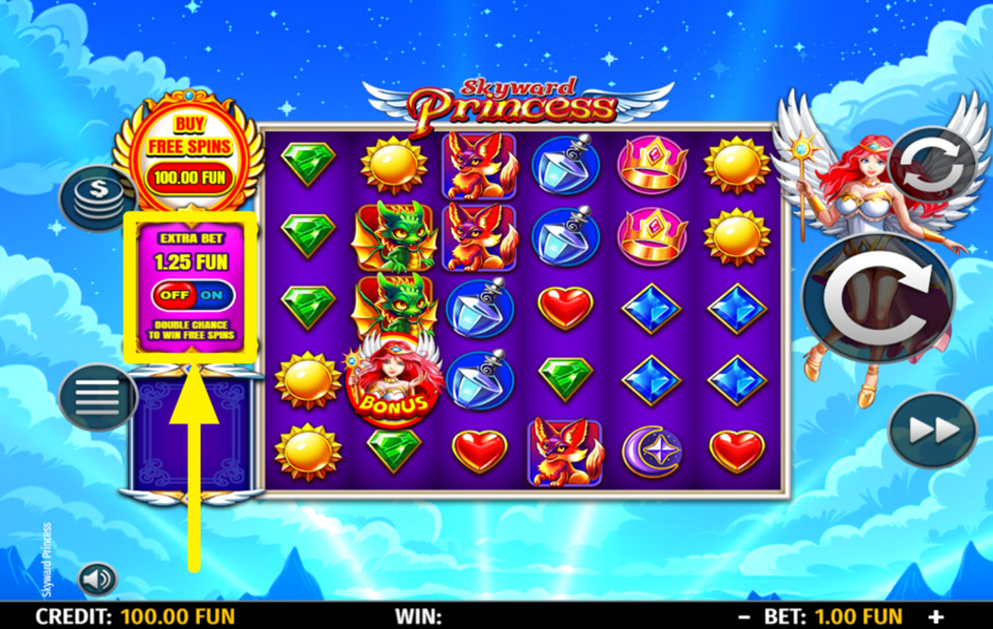 Skyward Princess TURN ON EXTRA BET.