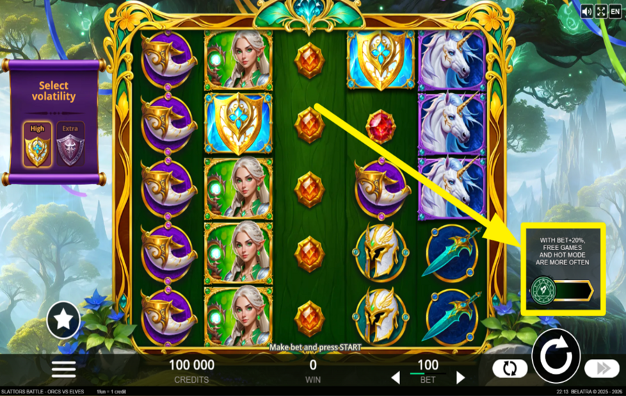 Slattors Battle Orcs vs Elves ACTIVATE BOOST BET.