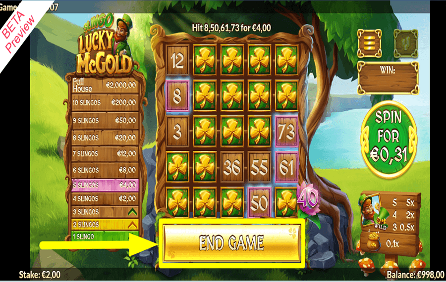 Slingo Lucky Mcgold CEASE GAMBLING.