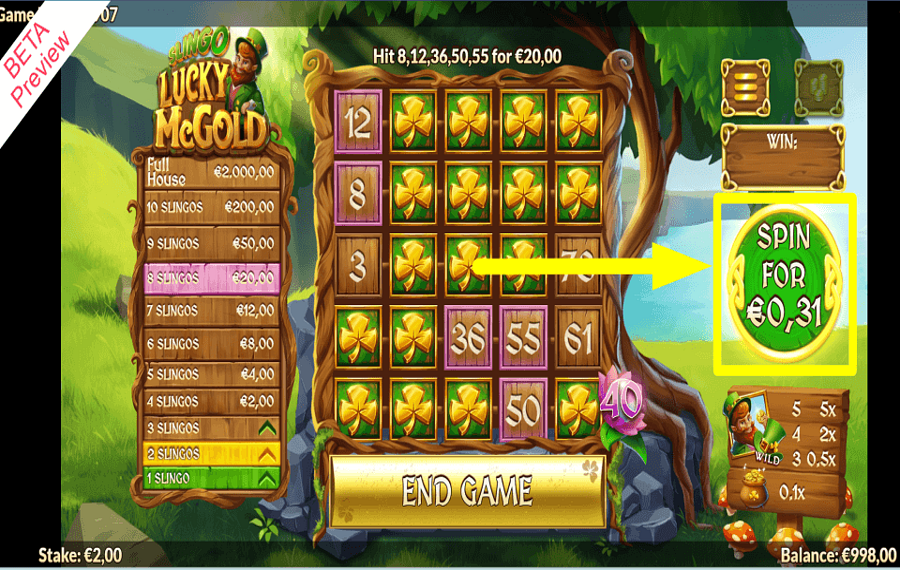 Slingo Lucky Mcgold CONTINUE PLAYING.
