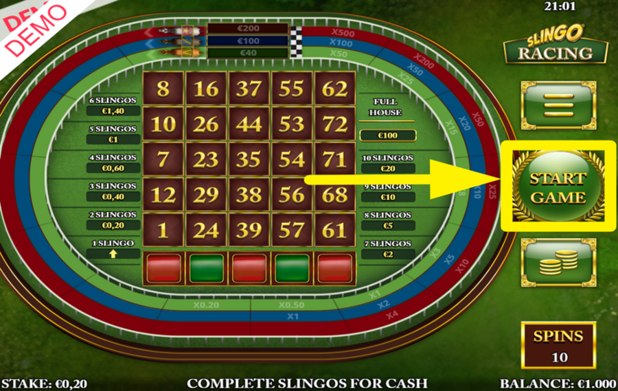 Slingo Racing ИГРАЙТЕ В ИГРУ.