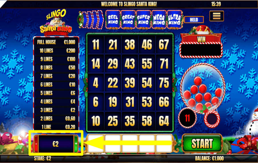 Slingo Santa King JETER VOTRE PARI.