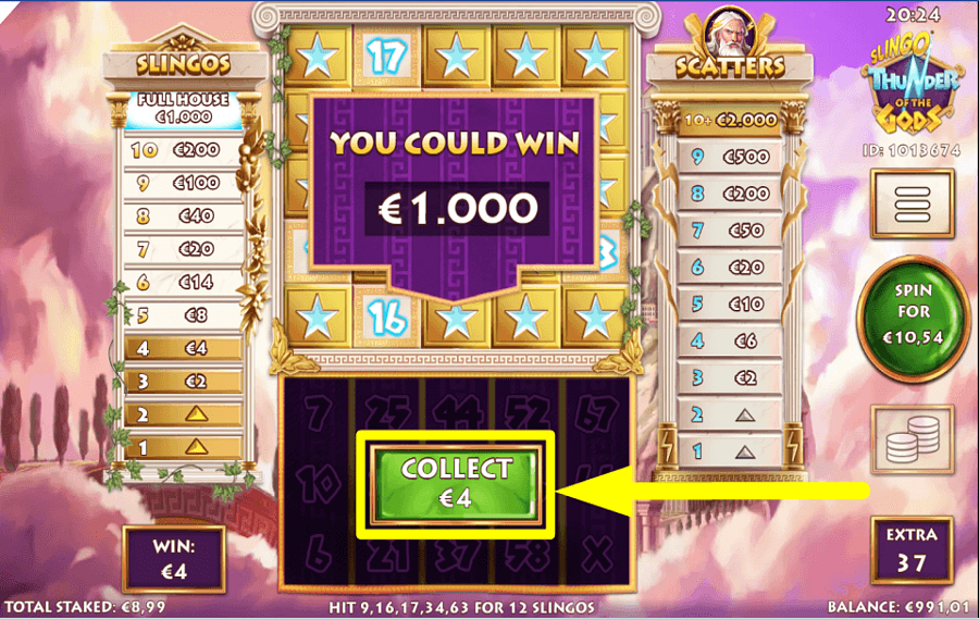 Slingo Thunder of the Gods CLAIM THE PRIZE.