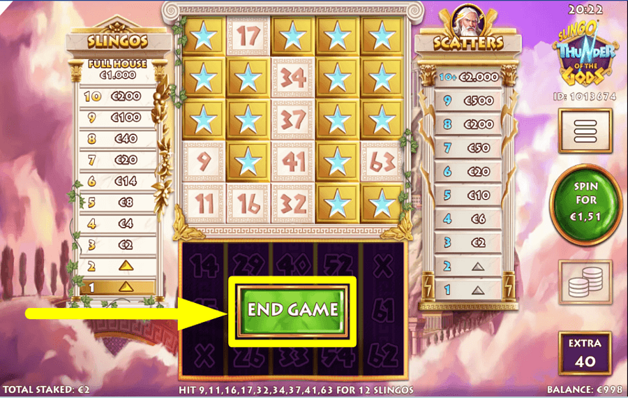 Slingo Thunder of the Gods CEASE GAMBLING.