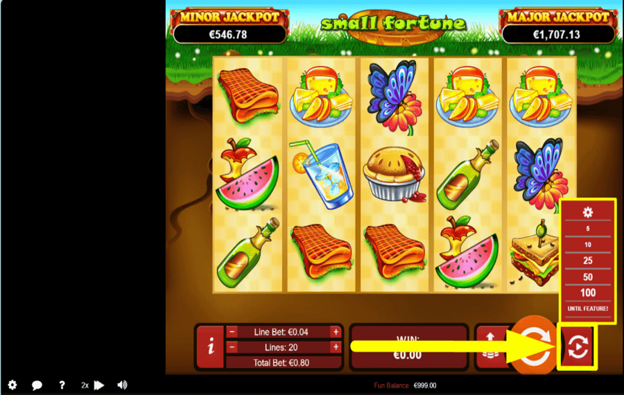 Small Fortune ACTIVEZ LES SPINS AUTOMATIQUES.