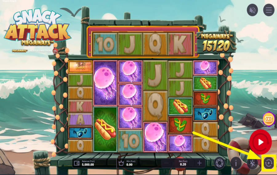 Snack Attack Megaways UTILIZZA LA RIPRODUZIONE AUTOMATICA.