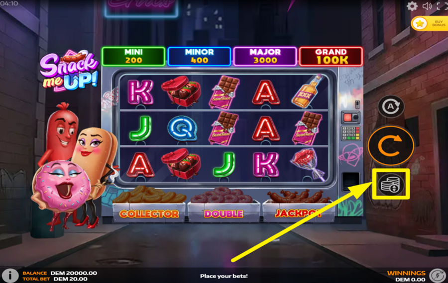 Snack Me Up AJUSTEZ VOTRE MISE.