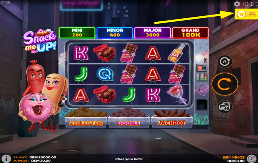 Snack Me Up DÉBLOQUEZ LE JEU BONUS.