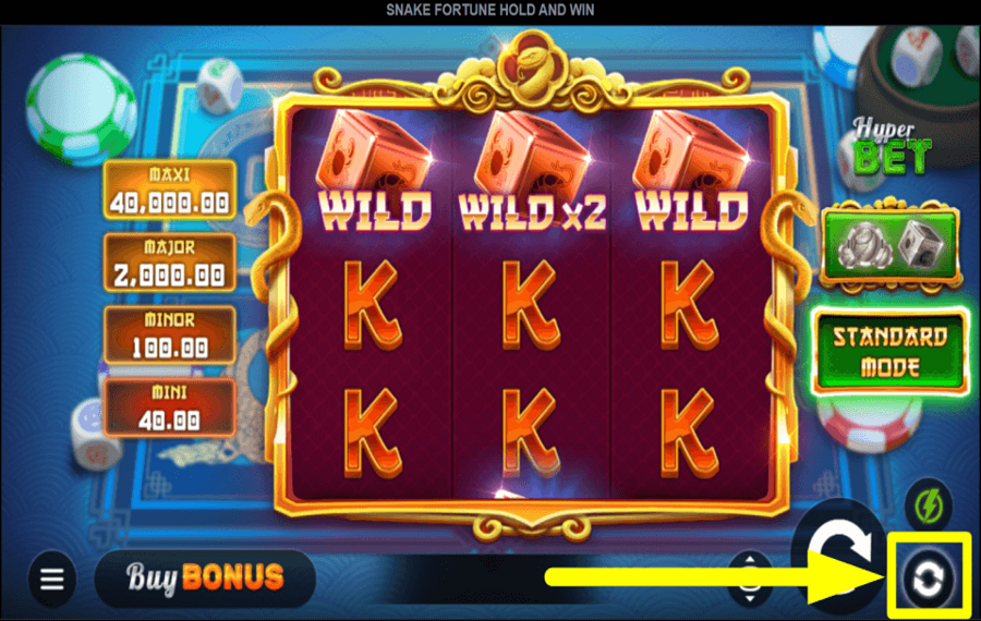 Snake Fortune Hold and Win START AUTOMATIC SPINS.