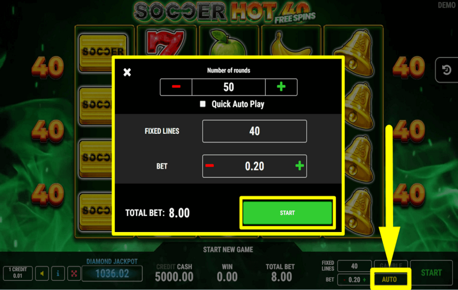 Soccer Hot 40 Free Spins CHOOSE AUTOMATIC SPINS.