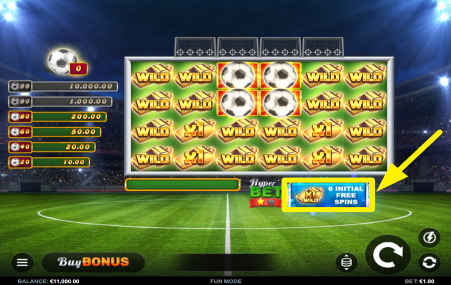Soccer Storm Hold and Win ПЕРЕКЛЮЧАЙТЕСЬ МЕЖДУ ДВУМЯ УРОВНЯМИ ГИПЕРСТАВОК.