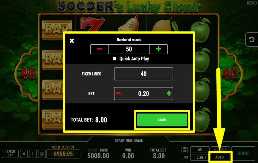 Soccers Lucky Clover ACTIVATE AUTOPLAY.